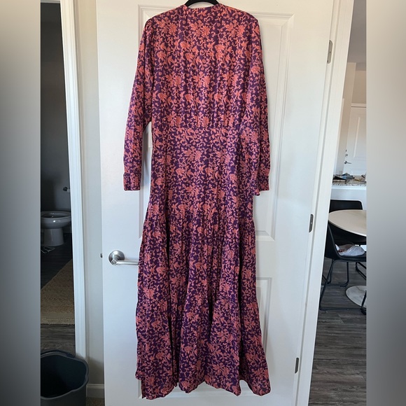 NWT WVN CHESTER MAXI DRESS, VINE PRINT BEET - Picture 8 of 9